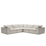 Modholic Duke 189" Deep Seat Sectional Sofa, 5 Seater, White