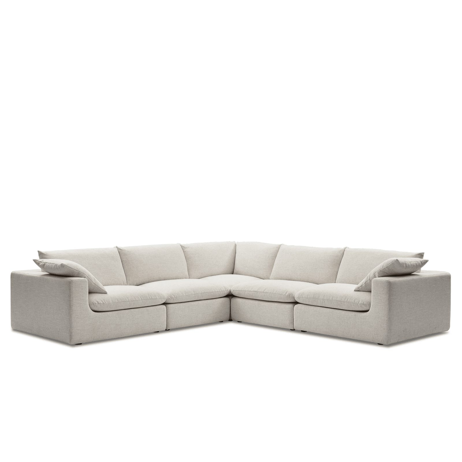Modholic Duke 189" Deep Seat Sectional Sofa, 5 Seater, White