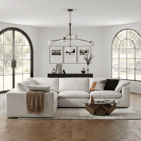 Modholic Duke 189" Deep Seat Sectional Sofa, 5 Seater, White