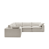 Modholic Duke 189" Deep Seat Sectional Sofa, 5 Seater, White