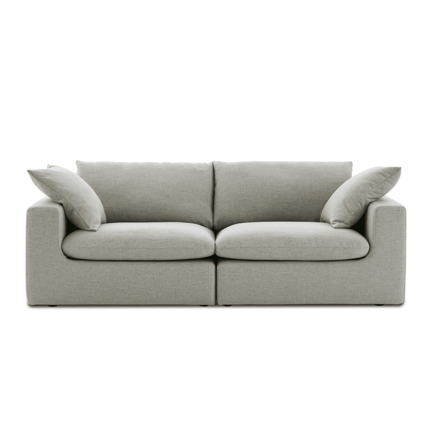Modholic Duke 84" Deep Seat Sectional Sofa, 2 Seater, Gray