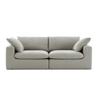 Modholic Duke 84" Deep Seat Sectional Sofa, 2 Seater, Gray
