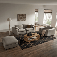 Modholic Duke 84" Deep Seat Sectional Sofa, 2 Seater, Gray
