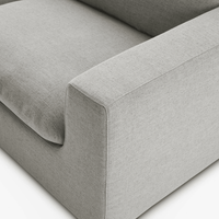 Modholic Duke 84" Deep Seat Sectional Sofa, 2 Seater, Gray