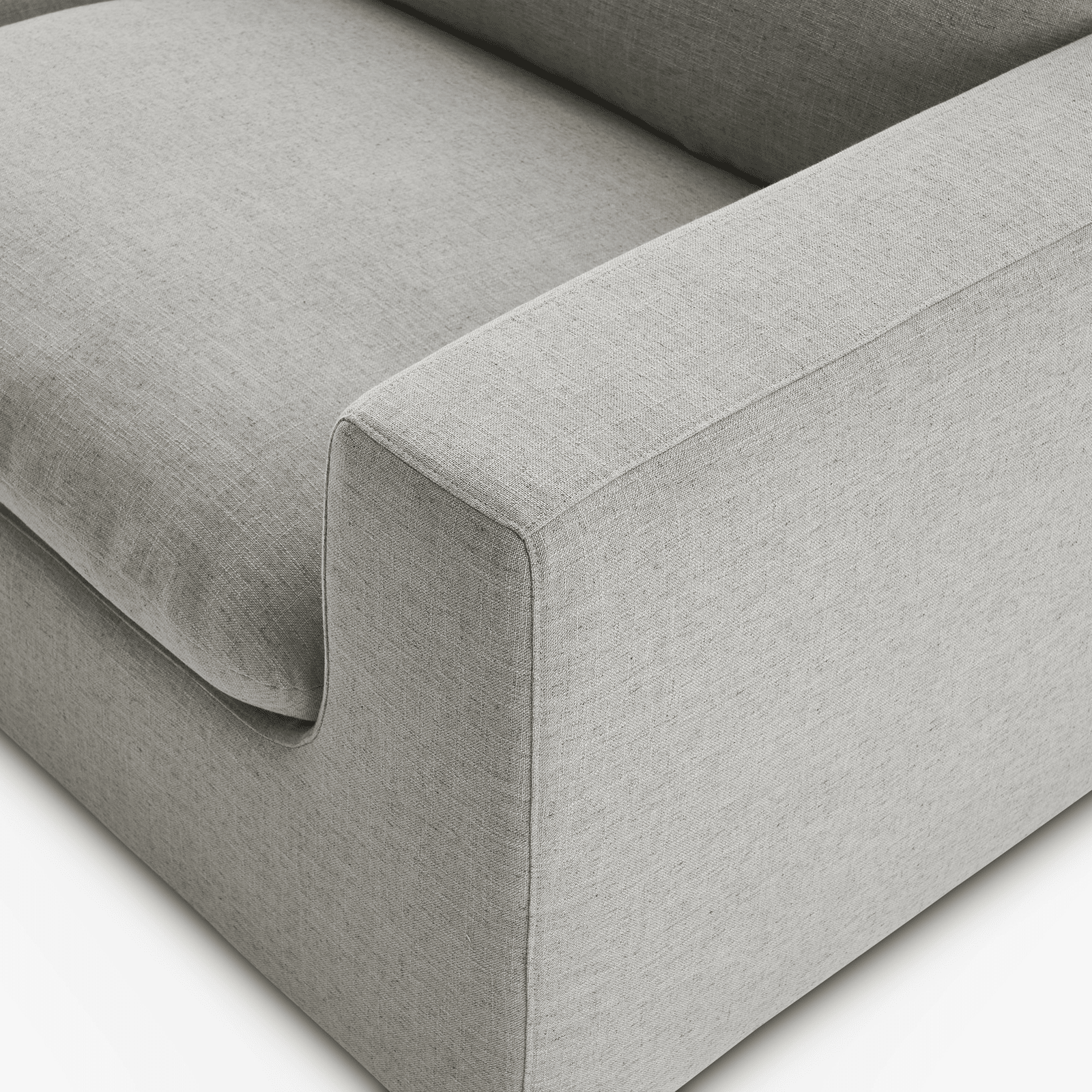 Modholic Duke 84" Deep Seat Sectional Sofa, 2 Seater, Gray