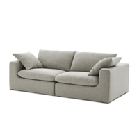 Modholic Duke 84" Deep Seat Sectional Sofa, 2 Seater, Gray
