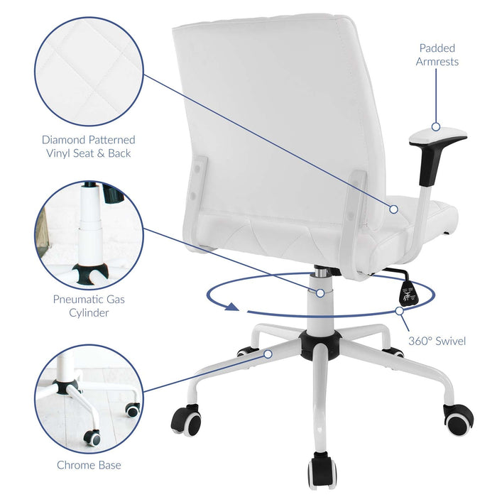 Lattice Vinyl Office Chair, White