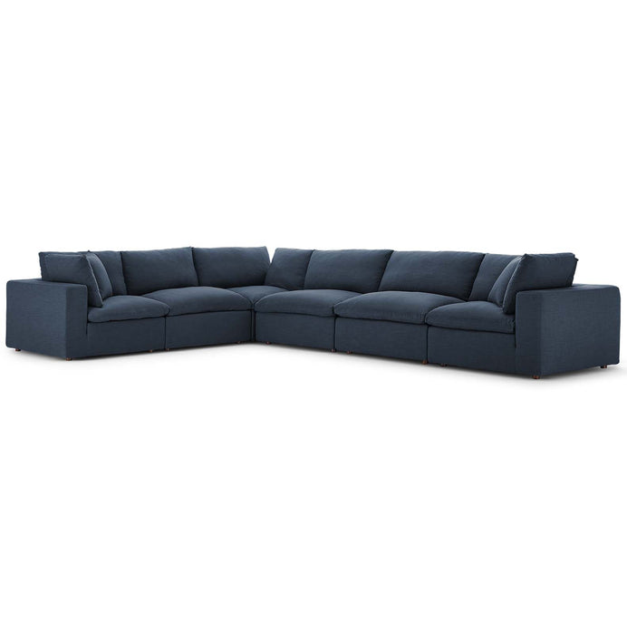 Haven Down Filled Overstuffed 6 Piece Sectional Sofa Set