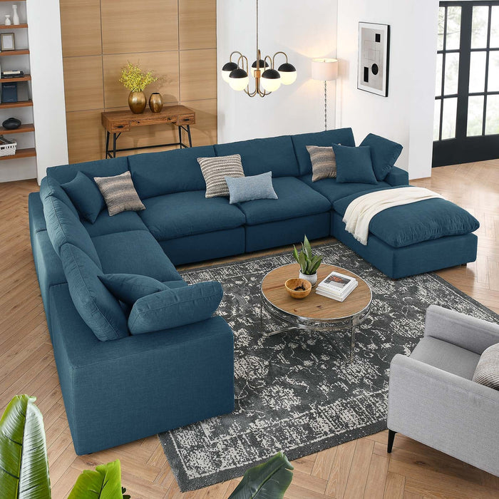 Haven Deep Seat Sectional Sofa With Ottoman 6 Seater Stealmod
