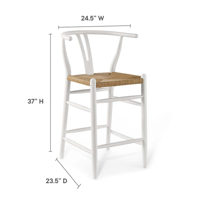 Amish Wood Counter Stool,White