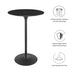 Tulip 28" Round Artificial Marble Bar Table, Black
