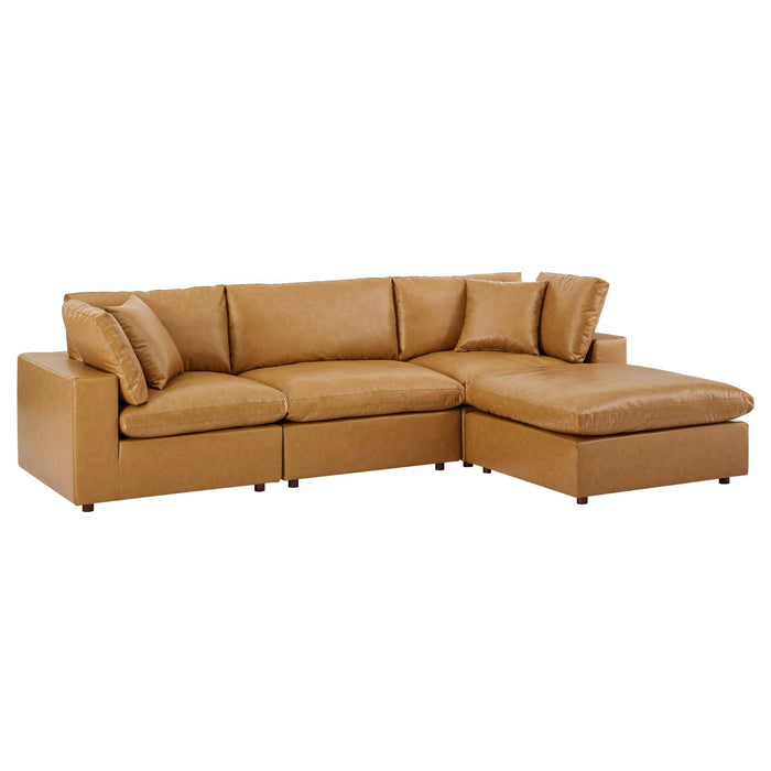 Haven Vegan Leather 4-Piece Sectional Sofa