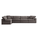 Modholic Haven 4 Seater Sectional Sofa With Ottoman, Gray