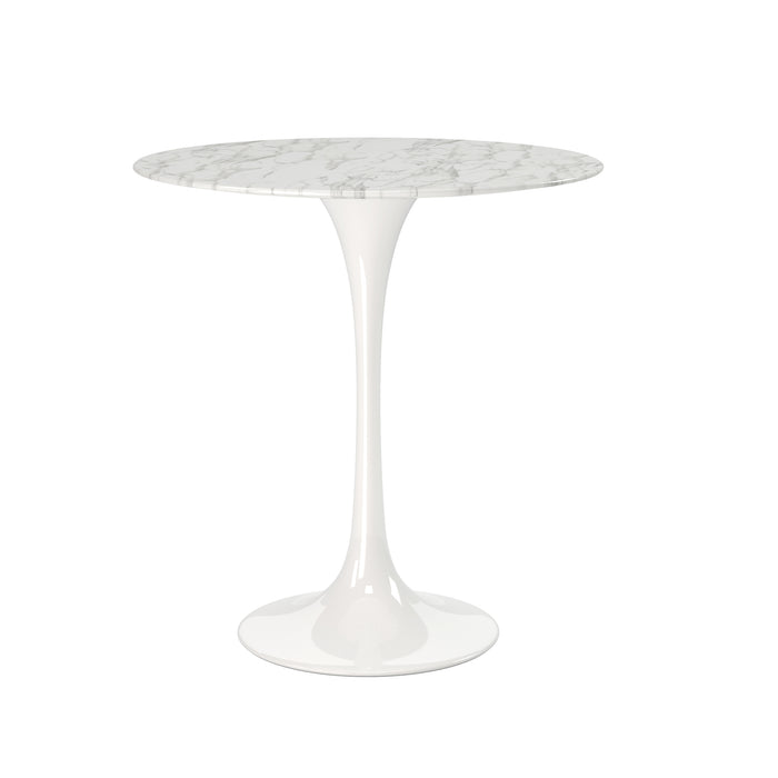 Tulip 20" Marble Side Table in White