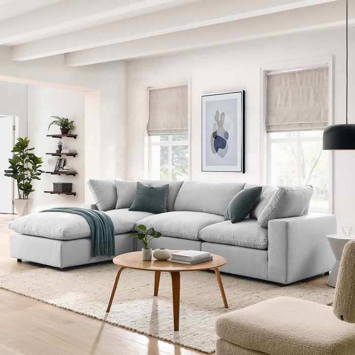 Haven Deep Seat Sectional Sofa With Ottoman, 3 Seater
