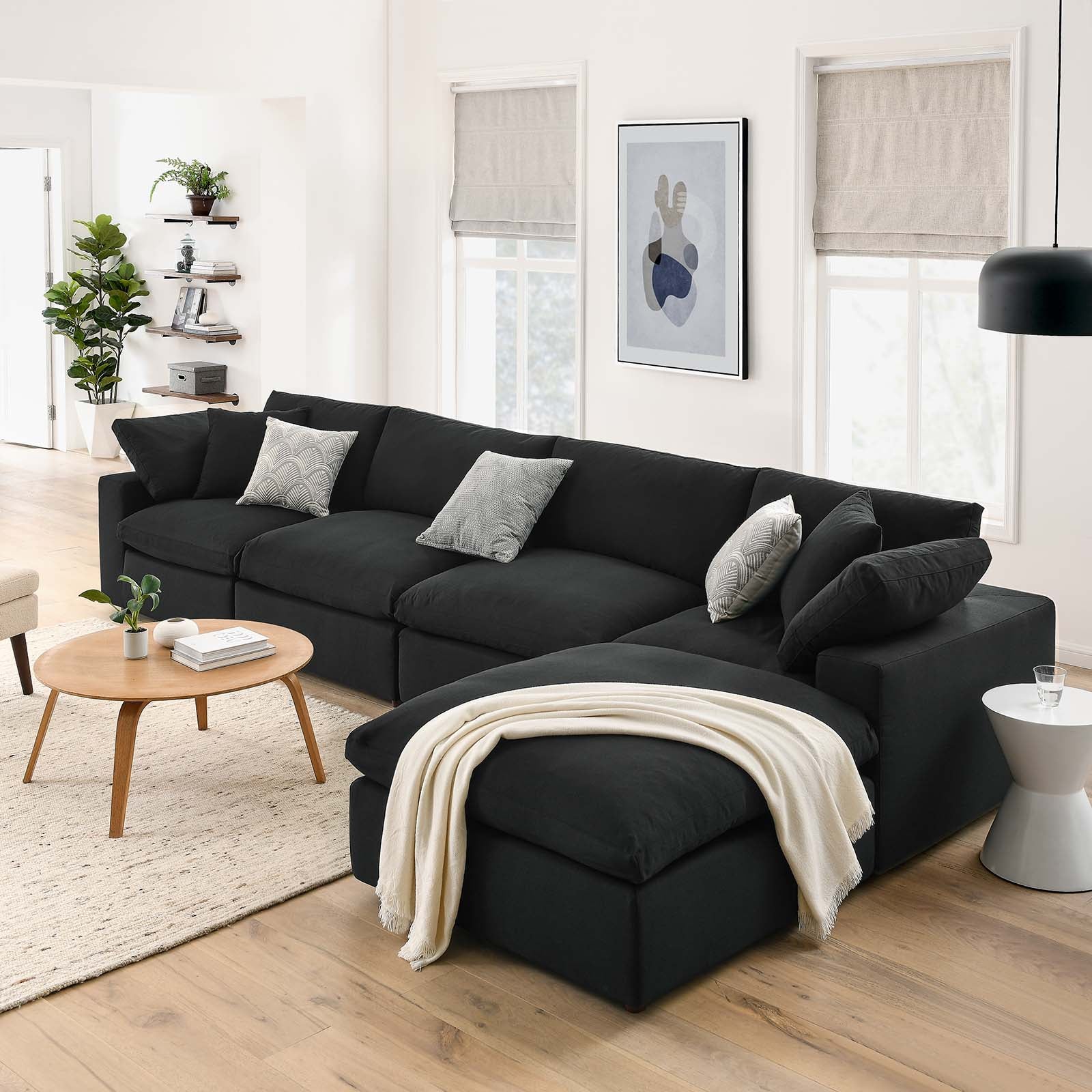 Haven Deep Seat Sectional Sofa With Ottoman, Seater – Stealmod