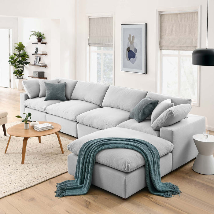 Haven Deep Seat Sectional Sofa With Ottoman, 4 Seater