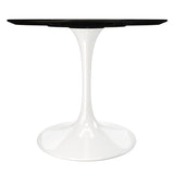 Modholic Tulip Fiberglass Dining Table, Round White Base