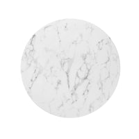 Modholic Tulip Marble Dining Table, Round - Gold Base