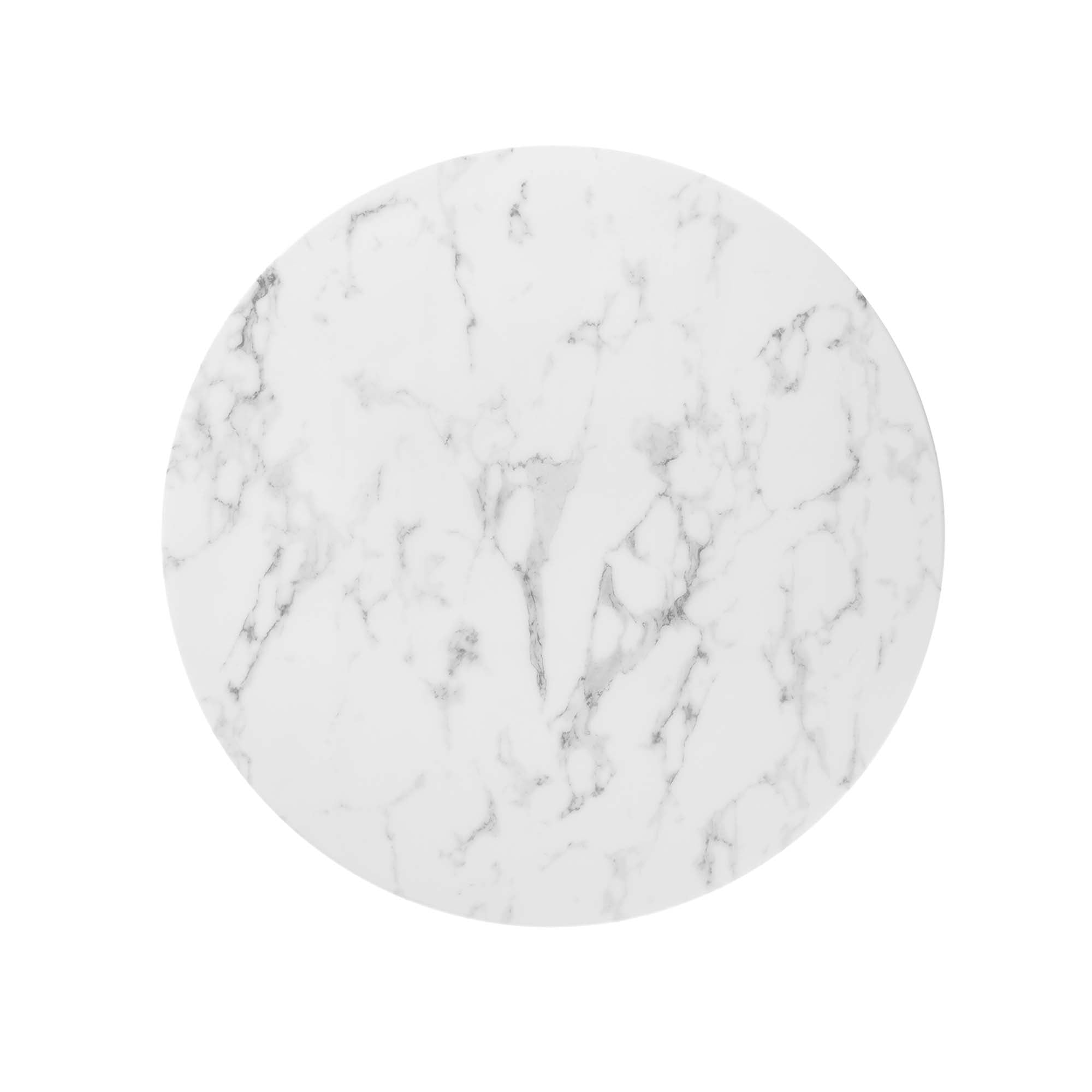 Modholic Tulip Marble Dining Table, Round - Gold Base