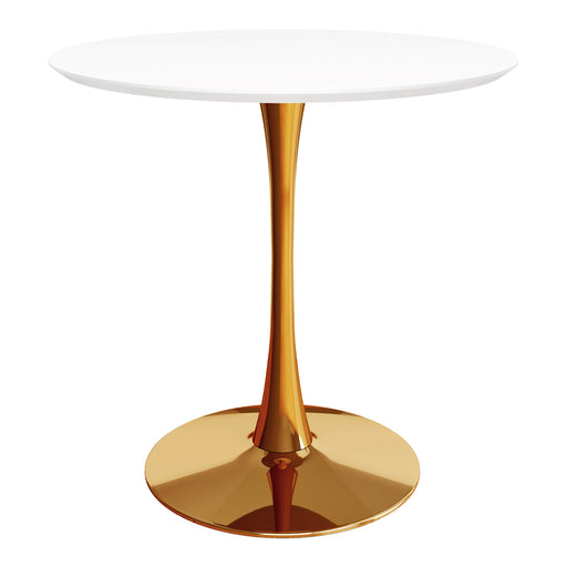 Tulip Dining Table 36" Wood Top & Gold Base