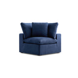 Modholic Haven 3 Seater Sectional Sofa With Ottoman, Navy Blue