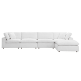 Modholic Haven 4 Seater Sectional Sofa With Ottoman, White
