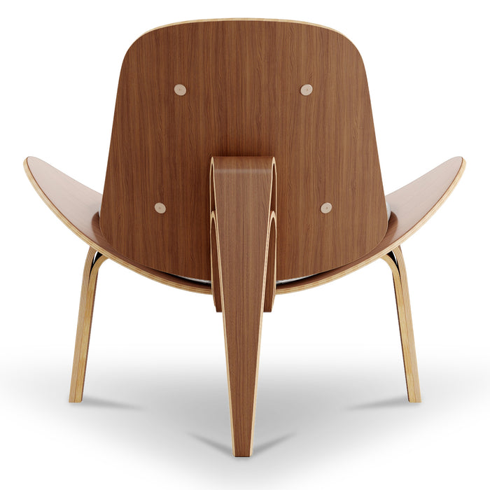 Real Leather Arch Shell Chair