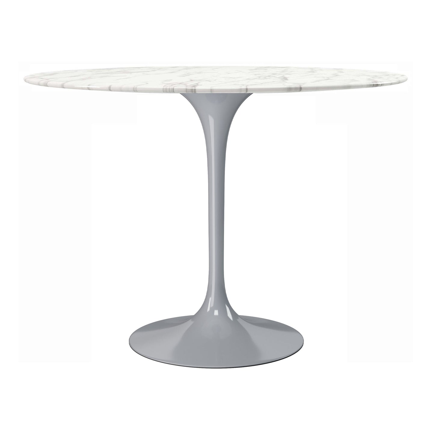 Modholic Tulip Marble Dining Table - 40" Round, Gray Base