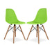 Eiffel Mid Century Modern Side Chair with Green