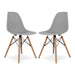 Wood Grain DSW Molded Plastic Dining Side Chair with Beech Wood Eiffel Legs