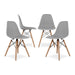 Retro Style Side Dining Chair, Wood Legs