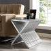 Grid Stainless Steel Side Table in Silver