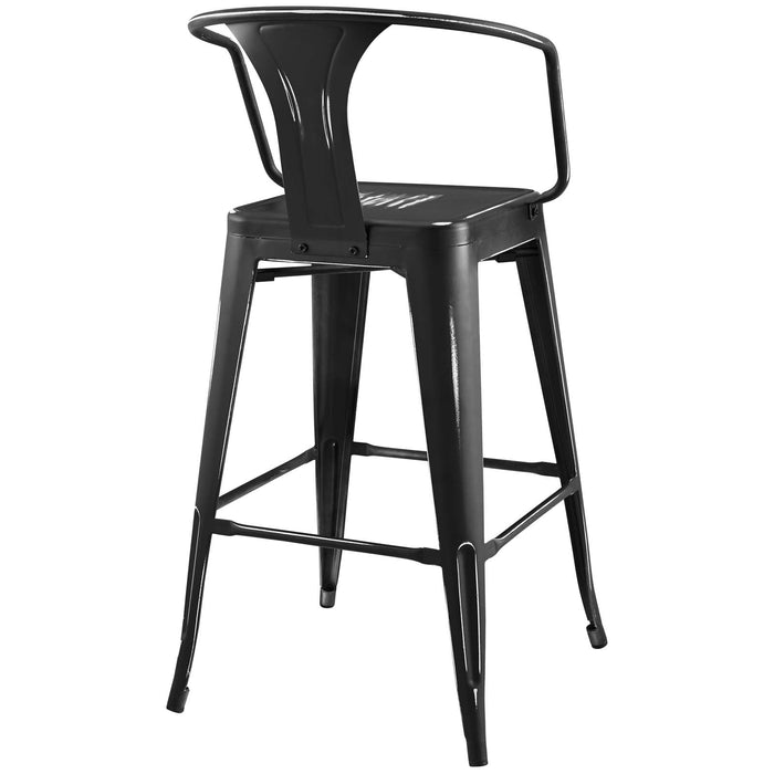 Promenade with Metal Seat Bar Stool with Arms