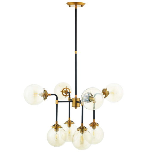 Ambition Amber Glass And Antique Brass Pendant Chandelier