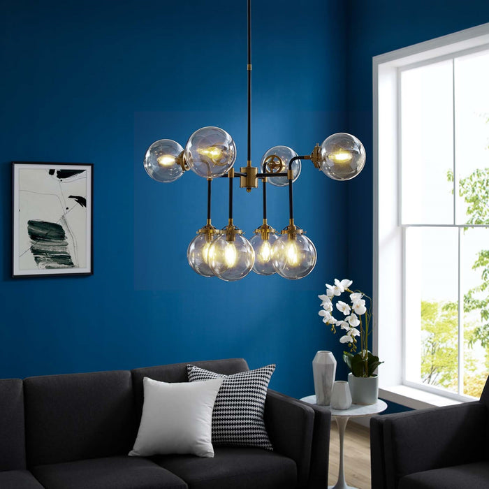 Ambition Amber Glass And Antique Brass Pendant Chandelier