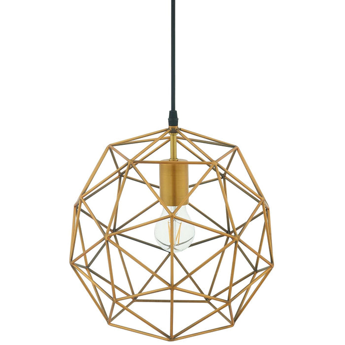 Rarity Geometric Decagon-Shaped Brass Pendant Light