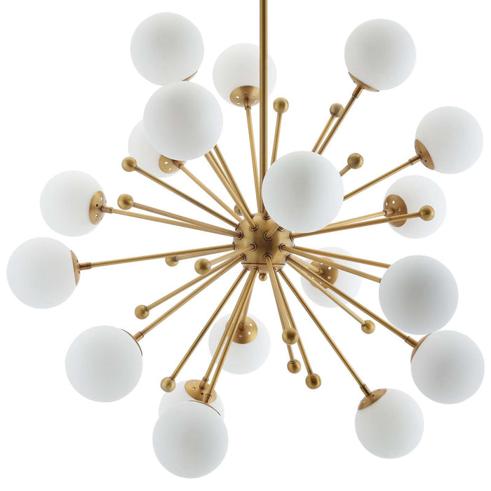 Constellation White Glass and Brass Pendant ChandelierConstellation White Glass and Brass Pendant Chandelier