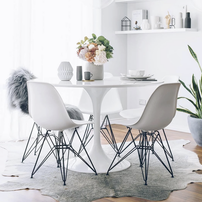 Tulip Fiberglass Dining Table Round Stealmod Furniture
