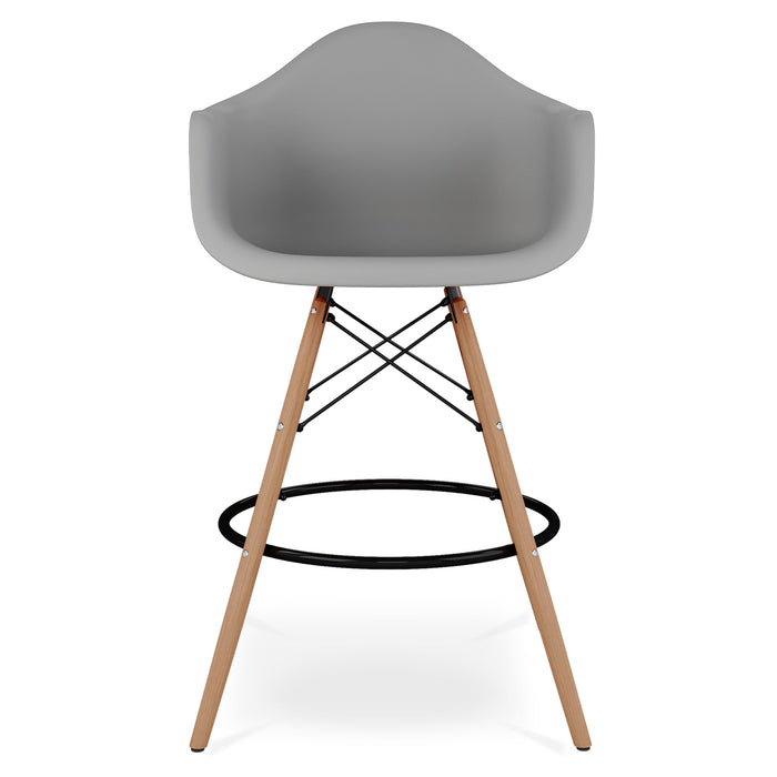 Eiffel Counter Stool With Arms, Gray