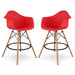 Pyramid Counter Stool With Arms, Red
