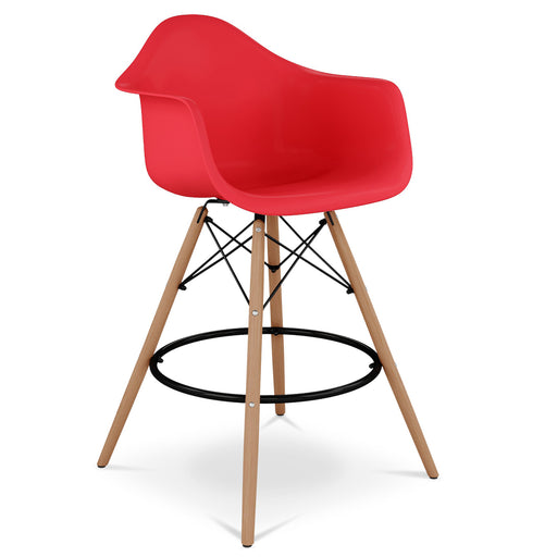 Eiffel Counter Stool With Arms, Red
