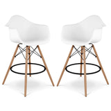 Pyramid Counter Stool With Arms, White