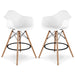 Pyramid Counter Stool With Arms, White