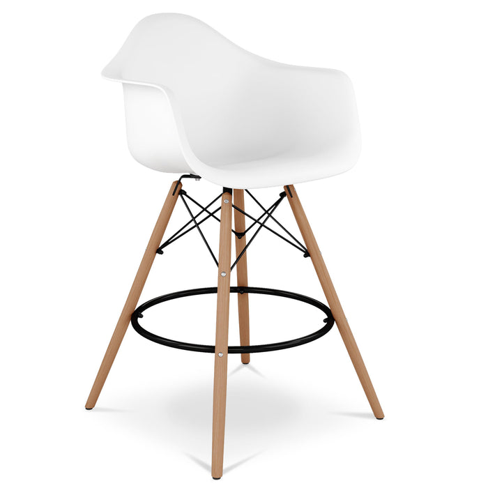 Eiffel Counter Stool With Arms, White