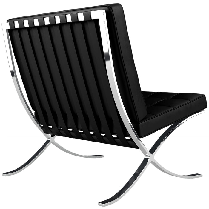 Pavilion Chair, Black Italian Leather