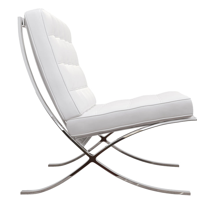 White genuine outlet leather chair