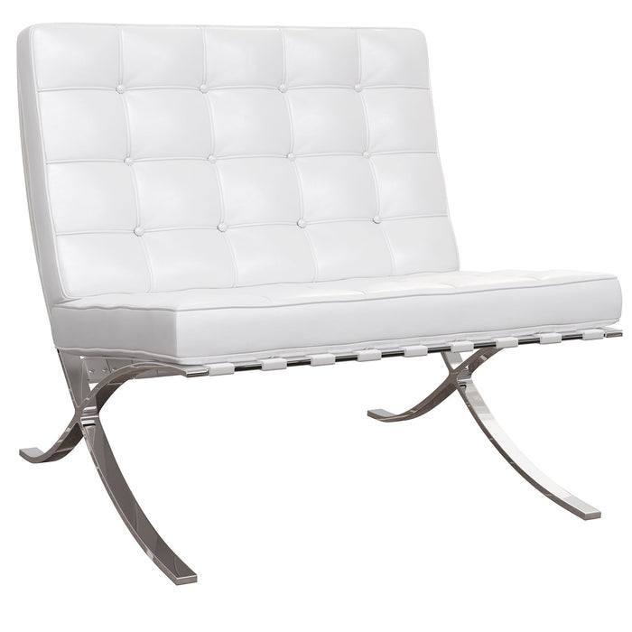 Barcelona Chair, White Top Grain Leather