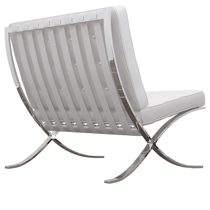 Pavilion Chair, White Italian Leather