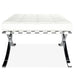 Barcelona Stool, White Real Leather